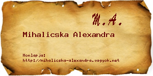 Mihalicska Alexandra névjegykártya